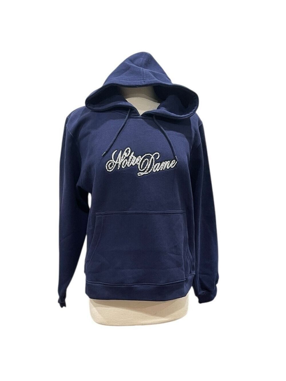 NWT P2 Pro Player Notre Dame Sequin Logo Hoodie Sweatshirt Navy Blue Girls 16/18
